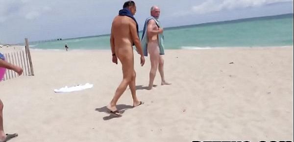  Some horny old perverts pick up hot Latin teen on a beach and fuck her good